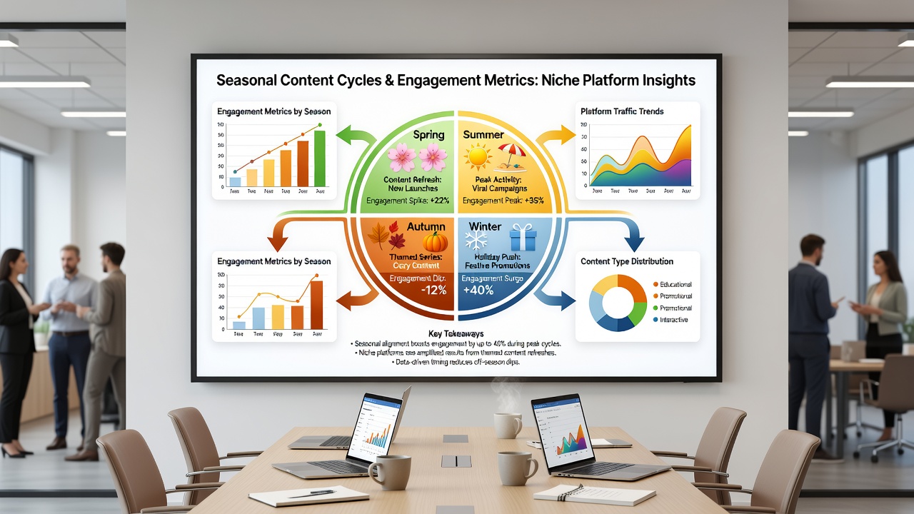 Graph illustrating engagement metric fluctuations on niche platforms during seasonal search environment changes
